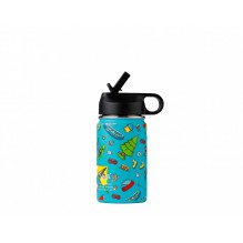 Travel Mug Kids Straw Lid 350ml Blue